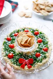 Festive + easy appetizer recipes to get the christmas party started. Easy Christmas Appetizer Hummus Wreath Two Healthy Kitchens