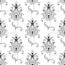 Black And White Persian Rug Pattern Vector Seamless Pattern Of Persian Floral Motifs Abstract Adornment Backdrop Background Black Curl Deco Seamless Patterns Persian Rug Designs Persian Motifs