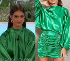 Love Island Uk Season 6 Episode 26 Siannise S Green Silk Mini Dress Shop Your Tv