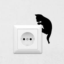 Noir Commutateur Autocollants Stickers Muraux Chat Espiegle 1380 Fond D Ecran Stickers Muraux Autocollant Stickers Mur De Chat