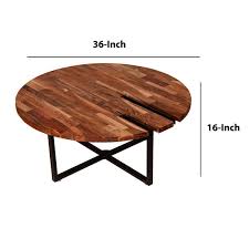 Maybe you would like to learn more about one of these? 36 Inches Round Wooden Top Coffee Table With Metal Base Brown And Black Overstock 33874369