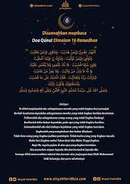Doa Qunut 16 Ramadhan Kutipan Positif Doa Membaca