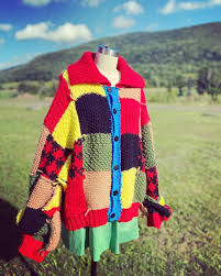 You can find the original knit pattern of this cardigan here: Harry Styles Patchwork Cardigan Knitting Kit The Knitting Room Ny