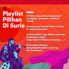 Stesen radio suria fm akan membawakan kempen playlist pilihan selebriti dan pendengar untuk permulaan, suria fm akan memulakan tribute kepada penyanyi tersohor negara, datuk seri siti untuk playlist pilihan pendengar, anda hanya perlu berkongsi senarai lagu pilihan di akaun media. Dengarkan Playlist Pilihan Anda Dimainkan Di Radio Suria Fm Sensasi Selebriti