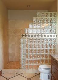 Doorless Shower Maybe With Tile Instead Of Glass Block Glass Block Shower Doorless Shower Glass Blocks Wall