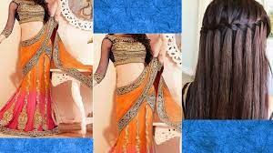 Lehengastyle Sareedraping With Makeup And Hairstyle For Lehenga Step By Step Lehengamakeup Lehenga Hairstyles Lehenga Style Saree Lehenga Style
