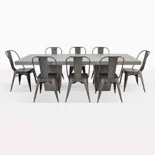 51 l lioba round dining table lightweight concrete industrial grey finish. Concrete Dining Set Concrete Table With 8 Alix Chairs Teak Warehouse
