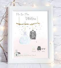 Wedding Print Mr And Mrs Personalised Wall Art Bride And Etsy Bridesmaid Gifts Thank You Wedding Prints Personalized Wedding Gifts