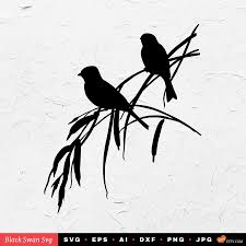 Bird On Branch Silhouette Png Svg 2 Birds On A Branch Silhouette Vector File For Cricut And Silhouette Cameo Zip File For Instant Do Silhouette Vector Jungle Wall Decals Silhouette