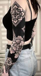 These Striking Solid Black Tattoos Will Make You Want To Go All In Kickass Things Solid Black Tattoo Black Sleeve Tattoo Pattern Tattoo