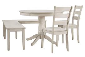 Dining nook ideas love the built in bench white round table and wood chairs dining room small dining room inspiration dining room design. Weston Home Lexington 5 Piece Breakfast Nook Dining Set Round Table White Walmart Com Walmart Com