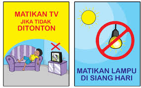 Berbagai Cara Hemat Energi Di Rumah Poster Gambar Pendidikan