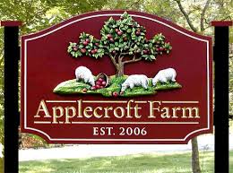 Love These Colours For A Farm Sign And The Raised Etched Design Of The Wood Work Farm Signs Custom Farm Signs Farm Signs Entrance
