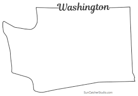 Washington Map Outline Printable State Shape Stencil Pattern Washington State Outline State Outline Washington Map