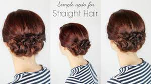 No matter the density of your hair, you should definitely have fun with styling. Simple Updo For Straight Hair Youtube