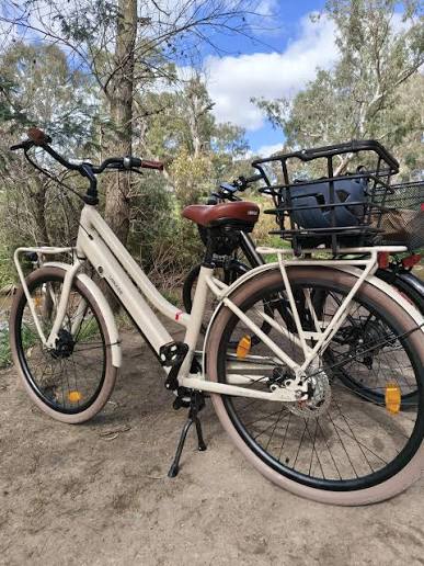  LEKKER Jordaan Urban 8sp Dutch style electric commuter bike with front and rear racks.