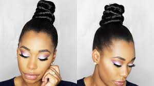 • how to style short natural hair compilation video. How To Ninja Top Knot Bun With Braiding Hair Step By Step Chimerenicole Youtube