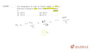 temperature of sink of carnot engine