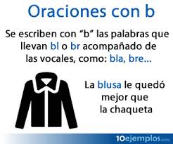 Ejemplos de palabras con b y significados. Oraciones Con B