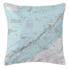 Islamorada Florida Nautical Chart Pillow