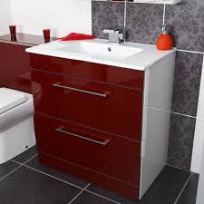 Bathroom sink vanity are very popular among interior decor enthusiasts as they allow for an added aesthetic appeal to the overall vibe of a property. Icona Collection Red Floorstanding Vanity Unit Basin 760mm Width Icona Collection Bathroom Red Bathroom Vanity Bathroom Vanity Units