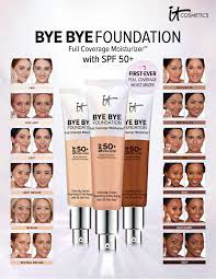 Bye Bye Foundation Full Coverage Moisturizer It Cosmetics It Cosmetics Foundation It Cosmetics Cc Cream Swatches It Cosmetics Cc Cream
