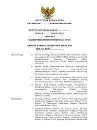 Pos pelayanan terpadu 10 perumahan luhur asri desa makmur jaya, kecamatan gondang. Contoh Draf Sk Kpm Keputusan Kepala Desa