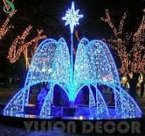 3D LED Christmas Decoration Outdoor Plaza Fountain Sculpture Motif Lights