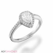 0 92 Total Carat Halo Engagement Pear Diamond Ring Agy Diamonds