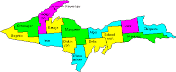Upper Peninsula County Map Michigan Counties
