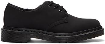 Dr Martens Black Fur Lined Mono Derbys Women Dr Martens