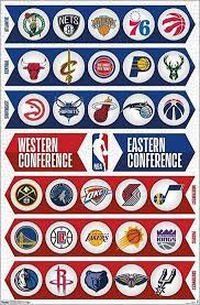 Nba Basketball Full Court Team Logos Poster All 30 Teams Trends International Team Decal Nba Teams Nba League
