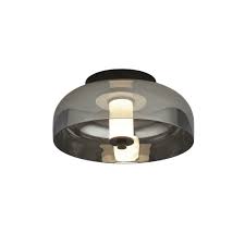 Flush ceiling lights are preferred by the world's top interior designers because of their ability to fit anywhere. Bjorn Scandi Led Flush Ceiling Light Smoked Glass Black Lightbox