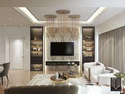 Using Book Match Marble As The Main Feature On The Tv Console Wall To Enhance The Luxury Living Room Design Living Room Design Decor Living Room Design Modern