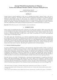 Canary whistleblowing system (canary™) also provides the whistleblowers with their own workspace and our clients with their own case. Pdf Internal Whistleblowing Intentions In Malaysia Factors That Influence Internal Auditors Decision Making Process