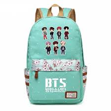 Bts Canvas Backpack Girls Student School Bags Bts Btsmerchandise Army Mochila Do Bts Bolsa Do Bts Sacos