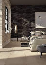 Hmade Hmade Stylish Interior Design Of Porcelain Tiles Mirage Brick Wall Bedroom Bedroom Flooring Minimalist Bedroom Design