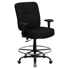 Flash Furniture Hercules Series Big Tall Fabric Drafting Chair With Extra Wide Seat And Height Adjustable Arms Black Leather Office Chair Flash Furniture Drafting Chair