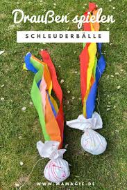 Diy Schleuderball Fur Kinder Kinder Basteln Draussen Kinder Spiele Draussen Krepppapier