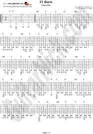 21 Guns Green Day Fingerstyle Guitar Tab Guitarnick Com