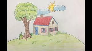 How to leave certain objects out drawing the garden. How To Draw Scenery Beautiful House With Garden Step By Step Youtube