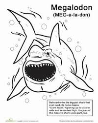 Megalodon coloring page megalodon shark coloring page free shark coloring pages. Color The Monstrous Megalodon Worksheet Education Com Megalodon Shark Coloring Pages Shark Activities