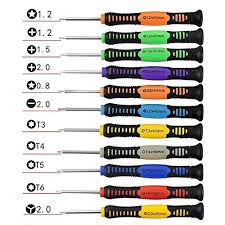 Complete 11 In 1 Precision Magnetic Screwdriver Set With 5 Point Star 0 8 1 2 Phillips 1 2 1 5 2 0 Torx T3 T4 T5 T6 Flat Pc Repair Iphone Phone Screwdriver Set
