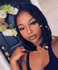 Pin By Shay On Braids Bob Braids Hairstyles Braided Hairstyles Short Box Braids Hairstyles