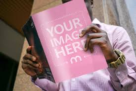 No copyright, no attribution needed. Man Reading Magazine Cover Mockup Generator Mediamodifier