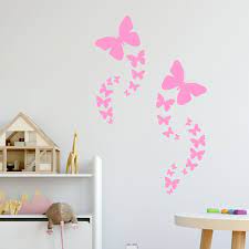 Butterfly wall decor butterfly colorful metal butterfly wall art hanging decor for patio garden/backyard. Pink Butterfly Wall Decals Room Wall Decor Butterfly Stickers Includes 26 Butterflies1 5 10 5 Walmart Com Walmart Com