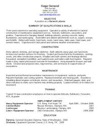 general laborer resume sample