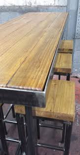 Handmade Bespoke Modern Industrial Outdoor Or Indoor Long Bar Table Six Stools Industrial Outdoor Furniture Homemade Furniture Home Depot Adirondack Chairs