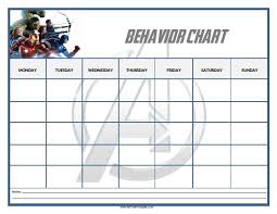 free printable avengers behavior chart free printable