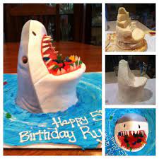 Your pool party needs these fun cake pops. Shark Birthday Cakes Shark Cake Tutorial Shark Themed Birthday Party